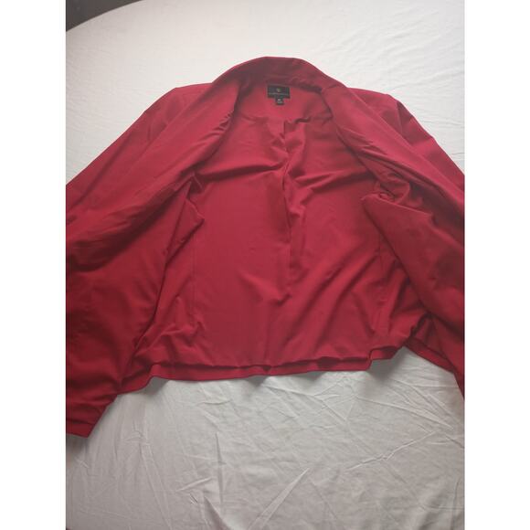 Worthington Red Plus Size Blazer Women Size 3X Ruched Sleeves Festive - Picture 5 of 7